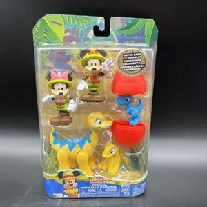 Disney Junior Mickey Dino Safari Pals 5 Figure Pack Minnie Baby Dinosaurs New